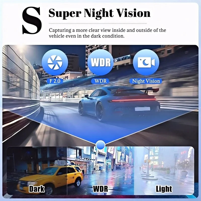 24H Parking/ Driving monitoring 3/4Lens 1080P 360° Recording Front Left right Rear Car Camera Black Box Dash Cam Video Recorder DVR Night Vision